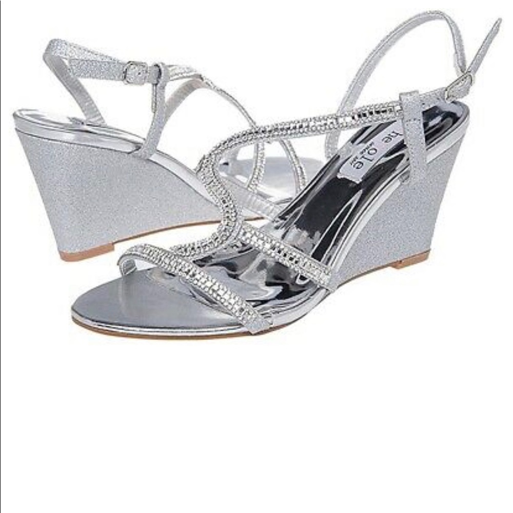 SheSole Women's Rhinestone Open-Toe Wedge Wedding